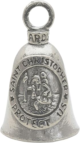 Miniatura 23 de Guardian Bell Campana religiosa de buena suerte con llavero y bolsa de regalo de terciopelo negro Campana de motocicleta Peltre sin plomo