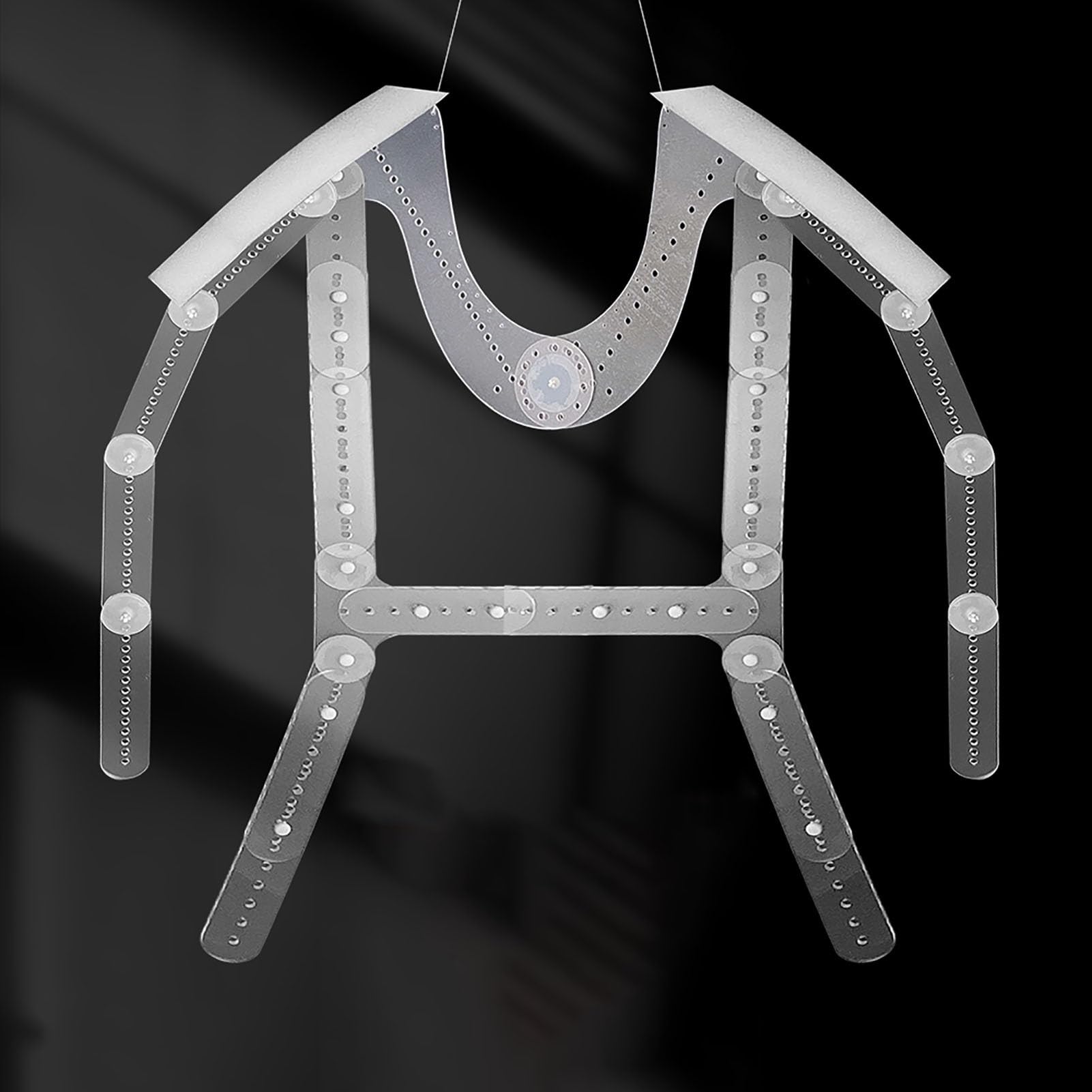 HCZKIUJY Mannequin Clothing Clear Plastic Hanger Adjustable Pose, Kids and Women/Men Boutique Clothing Hanger, Photography Background Hanger Lightweight