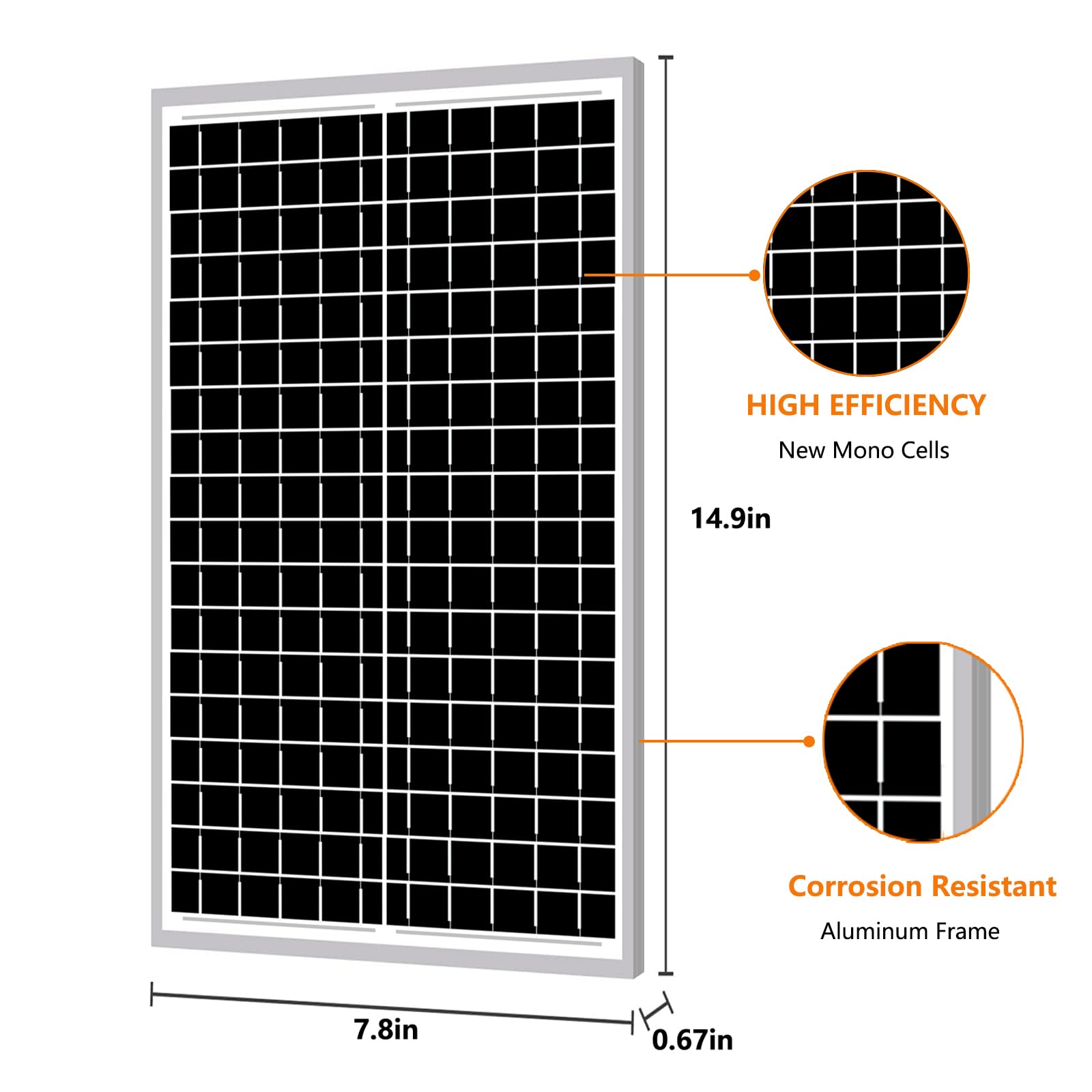 Pannello solare monocristallino da 12 V 10 W, caricabatterie portatile per apricancello del veicolo, recinto elettrico, pollaio, trattore da prato, barca (1, 10 W)