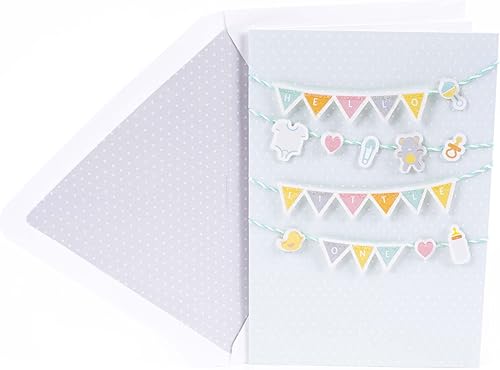 Hallmark Tarjeta de bienvenida de bebé para nuevos padres (Hello Little One) Welcome New Baby, felicitaciones, revelación de género