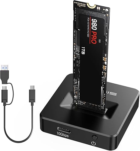 ACASIS - Adaptador de lector SSD NVME, carcasa de aleación de aluminio, disipación de calor rápida, estación de acoplamiento NVME a USB, adaptador