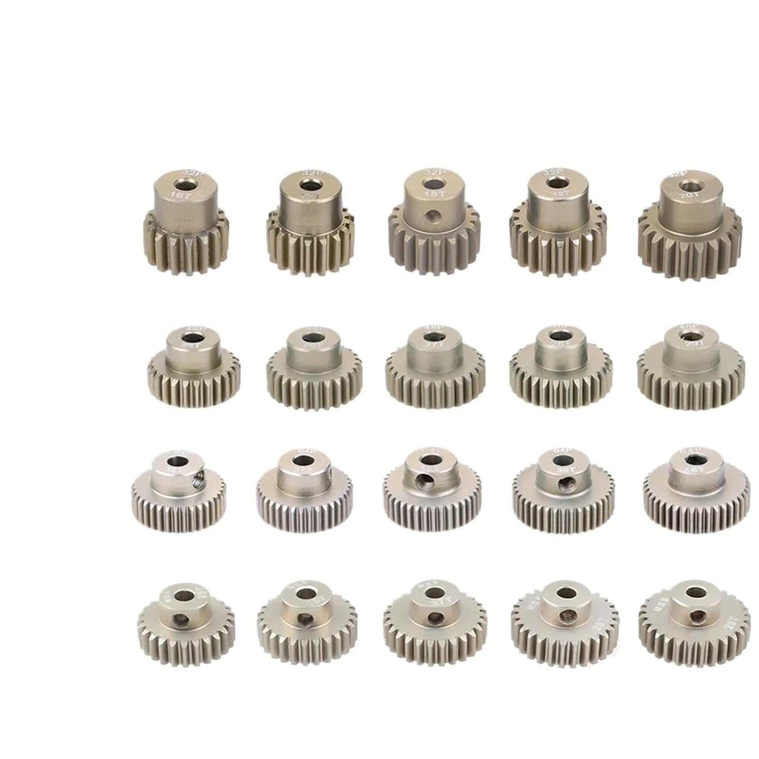Pinion Gear 10PCS 3.175mm Shaft Metal Pinion Motor Gear 32DP 48DP 64DP for 1/10 1/8 RC Car 3650 3660(64DP 26T-30T)