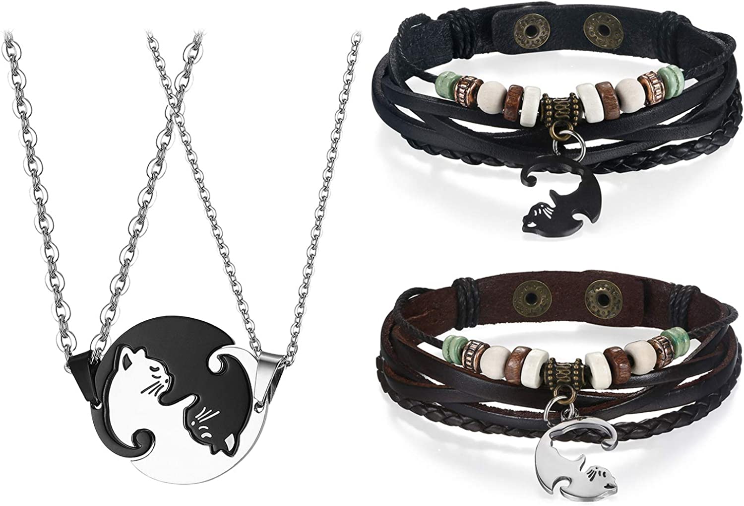 Amazon | [Aroncent] ペアネックレス 猫 ペンダントトップ ペア