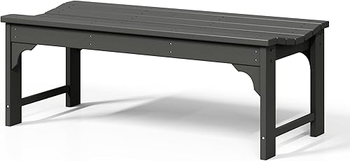 Vista 20 de WestinTrends Malibu - Banco para exteriores, resistente a todo tipo de clima, de madera de polietileno, sin espalda, para patio, jardín, asiento