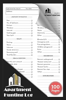 Apartment Hunting Log: House Tour Checklist & Rental Comparison Notebook | Track Amenities, Lease Terms, Neighborhood Details & Notes