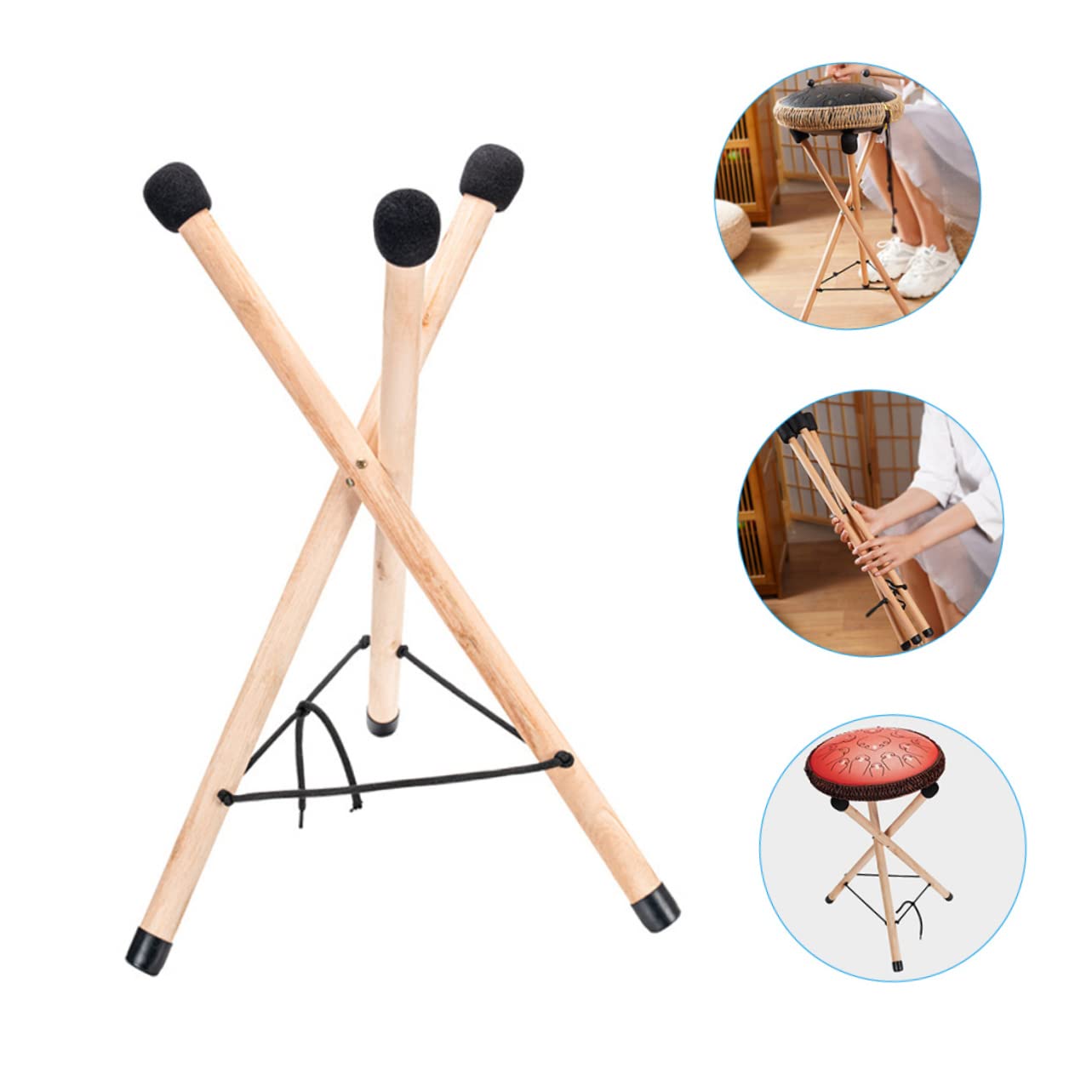 Notenständer Kinder mit Rutschfestem Dreibein Design Leichter Tragbarkeit und Klappbarer Handpan Ständer für Zungentrommel und Musikalische Aufführungen