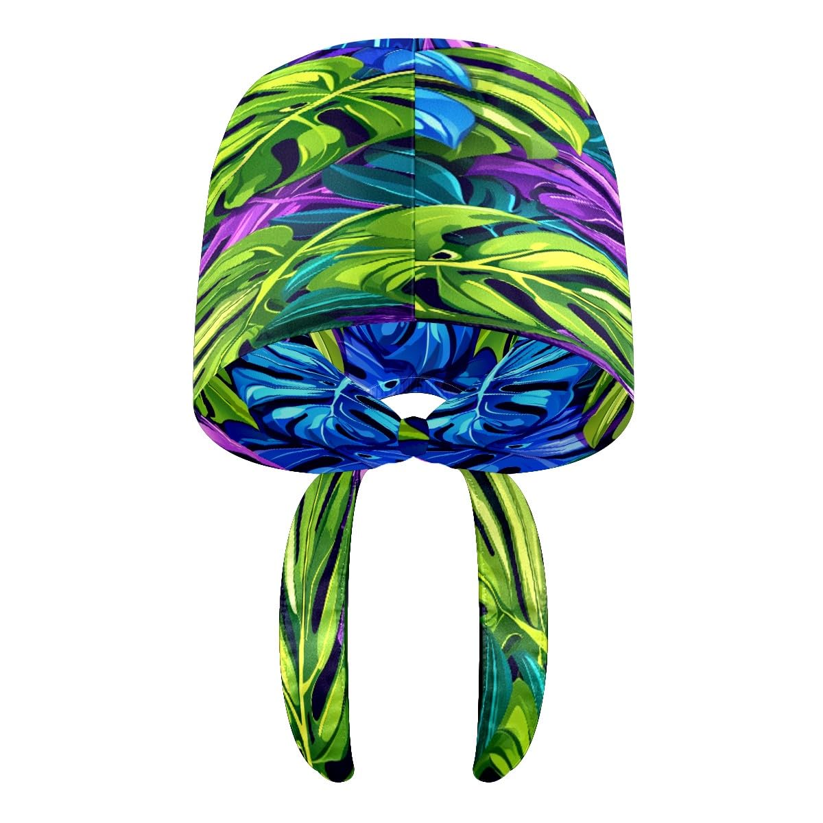 MUKJHOI Scrub Cap with Button and Sweatband, Adjustable Working Caps (Tie Back) for Women Men, One Size Leaf (10)