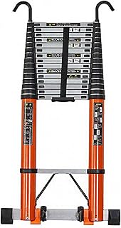 NENAGGE Telescoping Ladder, 20.34FT 6.2M Aluminum Extension Ladder Step Ladders Loft Ladder with 2 Detachable Hooks, Multi-Purpose Telescopic Ladder, with Portable Rollers, 400 Pound Capacity