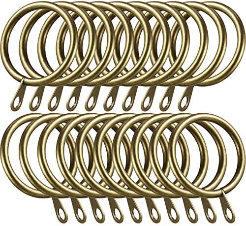 Shappy Metal Drapery Curtain Rings Hanging Rings for Curtains and Rods, Drape Sliding Eyelet Rings 30 mm Internal Diameter (Black, 20 Pack)