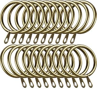 Shappy Metal Drapery Curtain Rings Hanging Rings for Curtains and Rods, Drape Sliding Eyelet Rings 30 mm Internal Diameter (Black, 20 Pack)