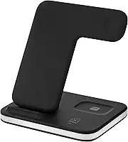 Carregador Triplo Indução FCA QW26 – Carregador sem Fio Rápido para Celulares – Base 3 em 1 com LED Touch e Antiderrapante