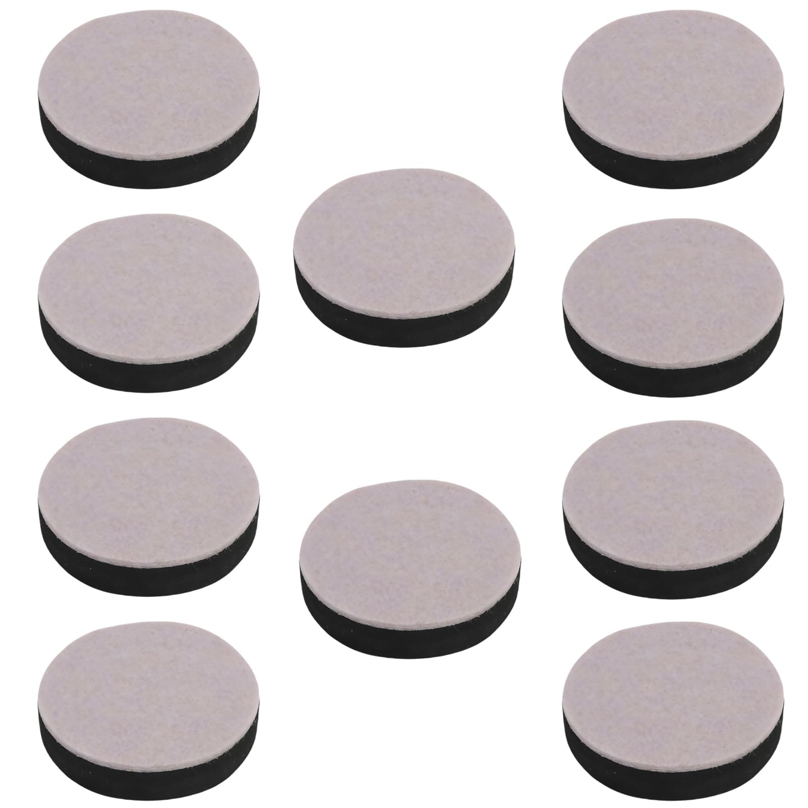 10 rialzi per mobili, autoadesivi, antiscivolo, diametro 6,5 cm, aggiunge 1,5 cm di altezza ai piedini dei mobili, con base in feltro per tavoli, letti, divani, sedie e armadi