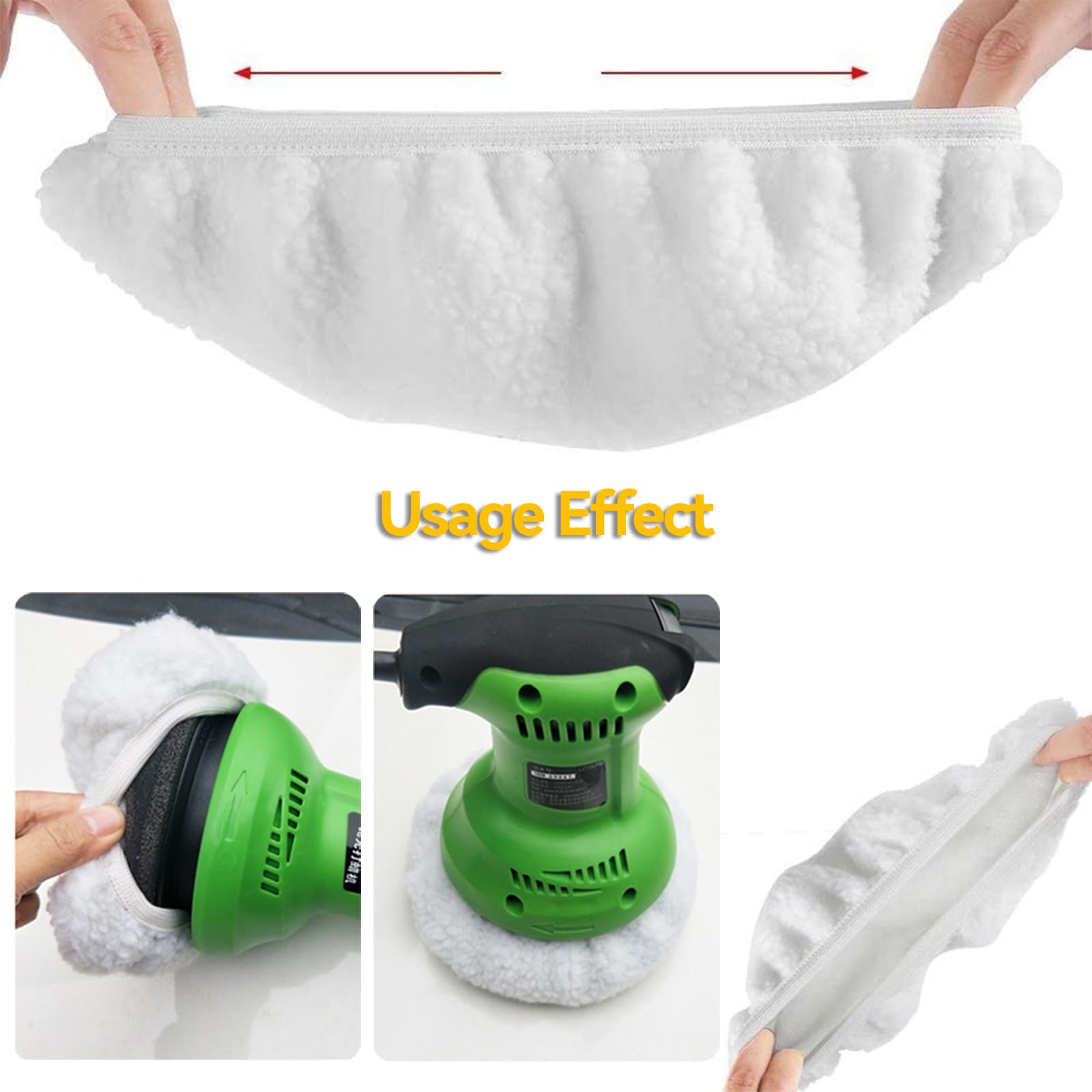 Zephyra Set 4 Cuffie Lucidanti in Lana 220–250 mm – Tamponi per Lucidatrice Einhell CE-CB 18/254 Li, CC-PO 90 – Compatibile Lucidatrice Auto a Batteria e Flex