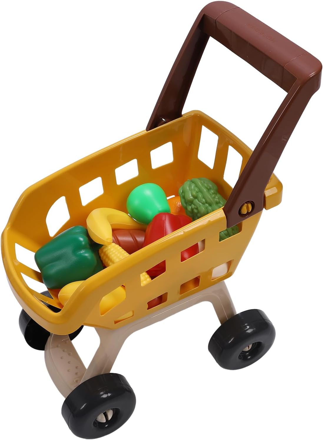 Naroote Kids Supermarket Playset, Shopping Cart with Sound Light, Food Accessories, Grocery Store Playset, for Kids Over 3 Years