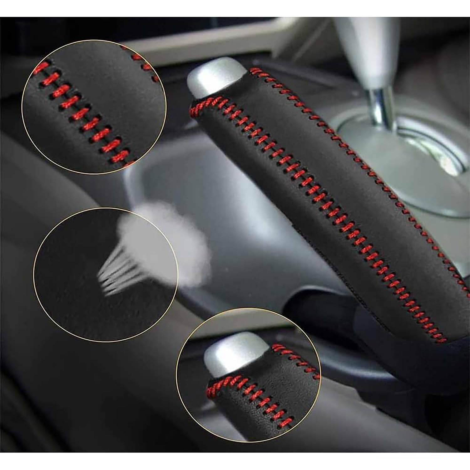 Custodia Protettiva per Freno a Mano per Auto per VW New Beetle Cabrio (1Y7) 2002-2025,Ingranaggi in Pelle Copertura Freno a Mano Accessori Interni Auto,Blue