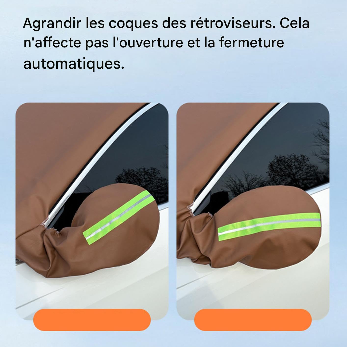 Housse de Pare-brise Anti-Gel et Neige Accessoires Auto Épaissis en Cuir PU