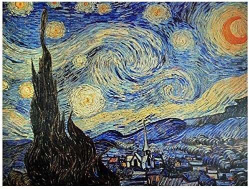 Fashion Stylish Oriental Furniture Inexpensive Classic Van Gogh Reproductions, 31-Inch Starry Night, Art Print on Stretched Canvas, 31" x 23"