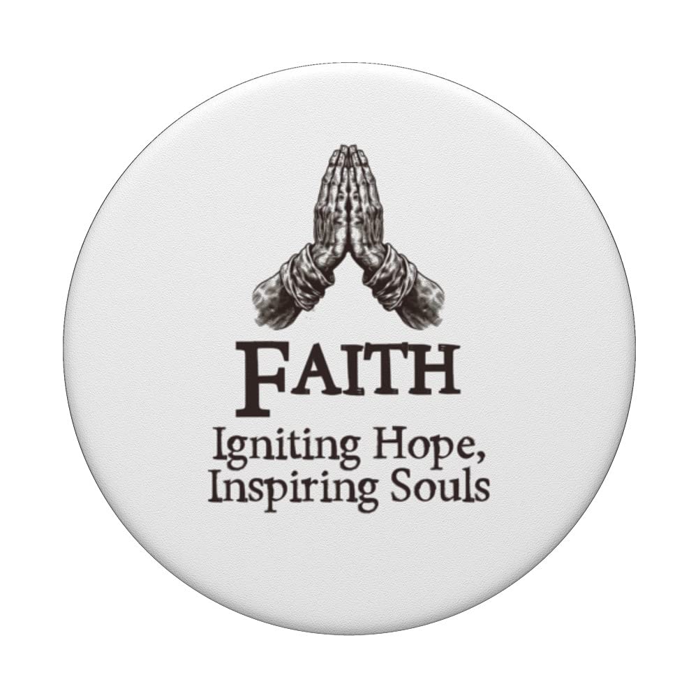 Faith Igniting Hope, Inspiring Souls - Christian Pastoral PopSockets Swappable PopGrip, Black - Image 3