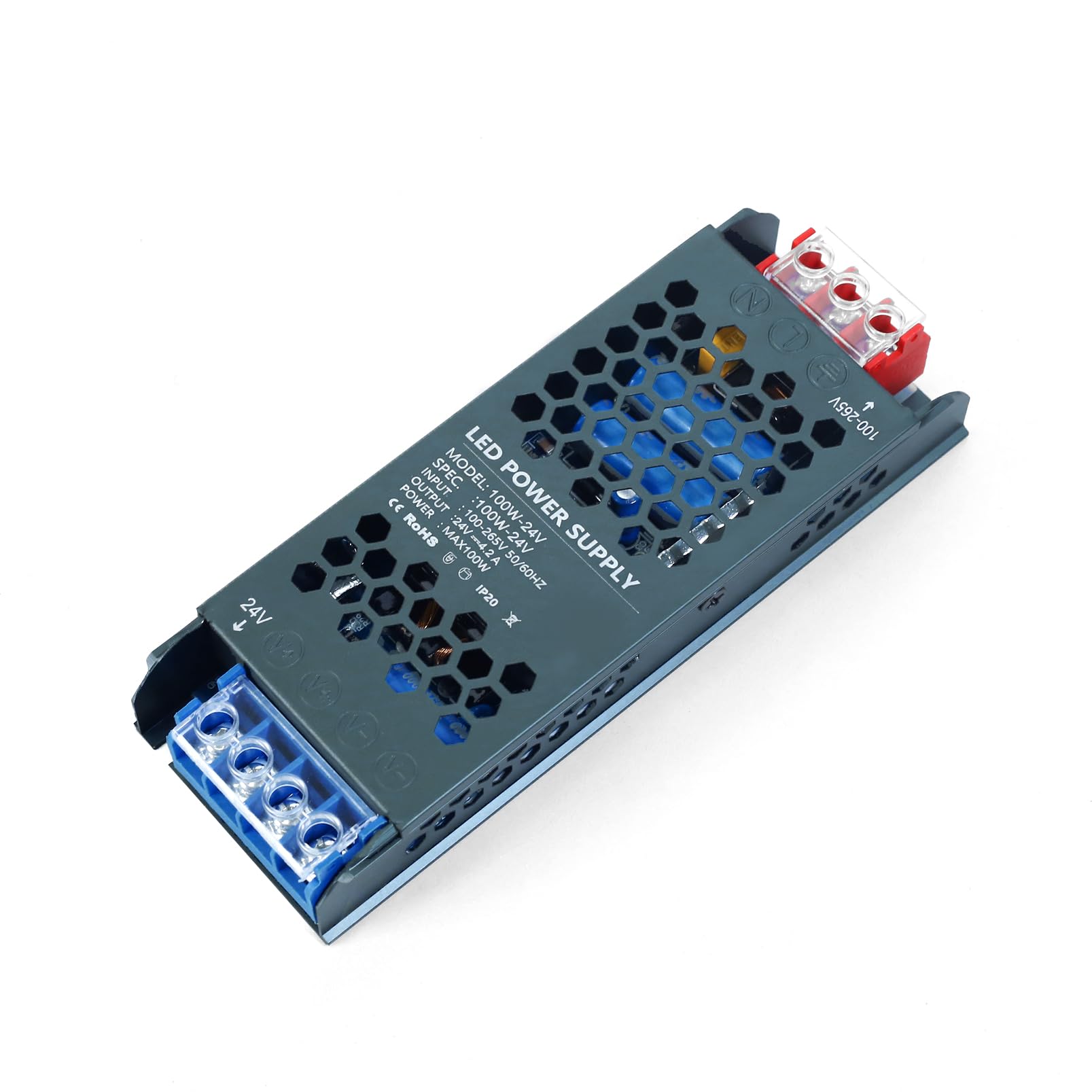 KSIBNW 24V Trafo LED 100W Netzteil Transformator AC 230Volt auf DC 24Volt Treiber Schaltnetzteil Kompakter Extrem Dünner Konstantspannung Niedervolttrafo für LED Lichtstreifen