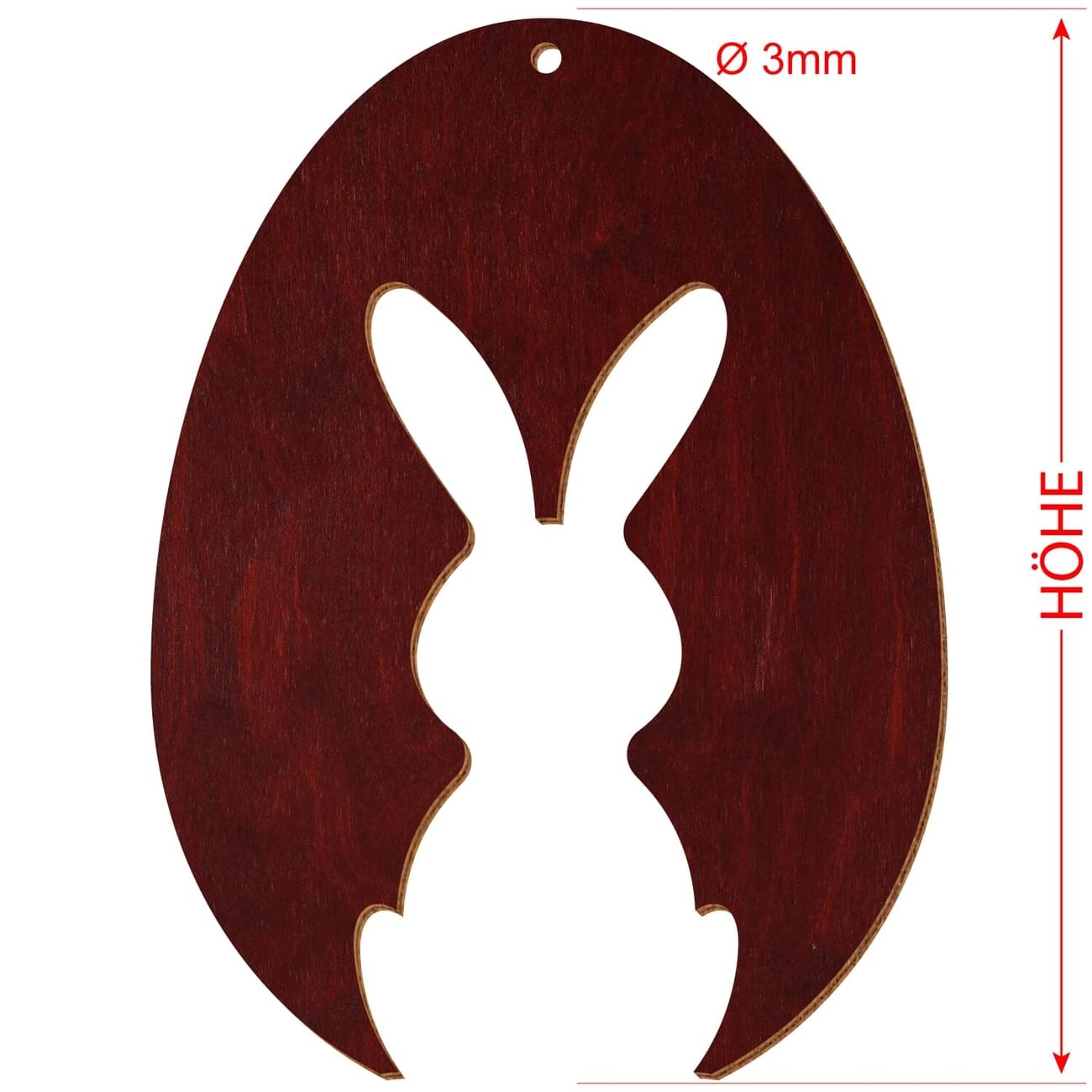 V2 - Uova di Pasqua in legno colorato, in mogano, decorazione per Pasqua, motivo uovo di Pasqua 16, altezza (dimensione): 43 cm di altezza
