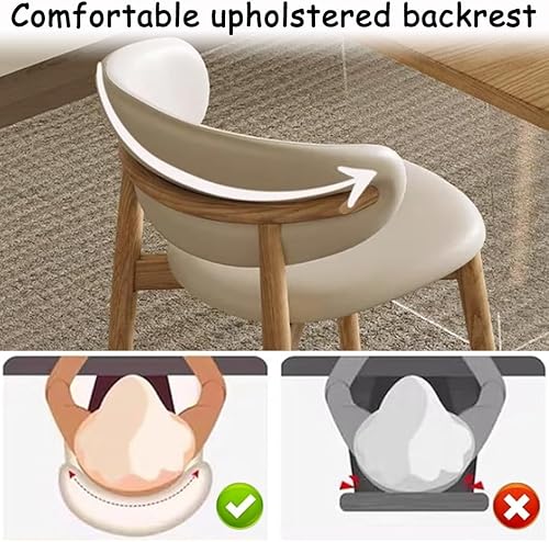 Miniatura 6 de YVYKFZD Juego de sillas de comedor, sillas de cocina tapizadas, silla de comedor con patas de madera y respaldo curvo, silla de cuero para sala de