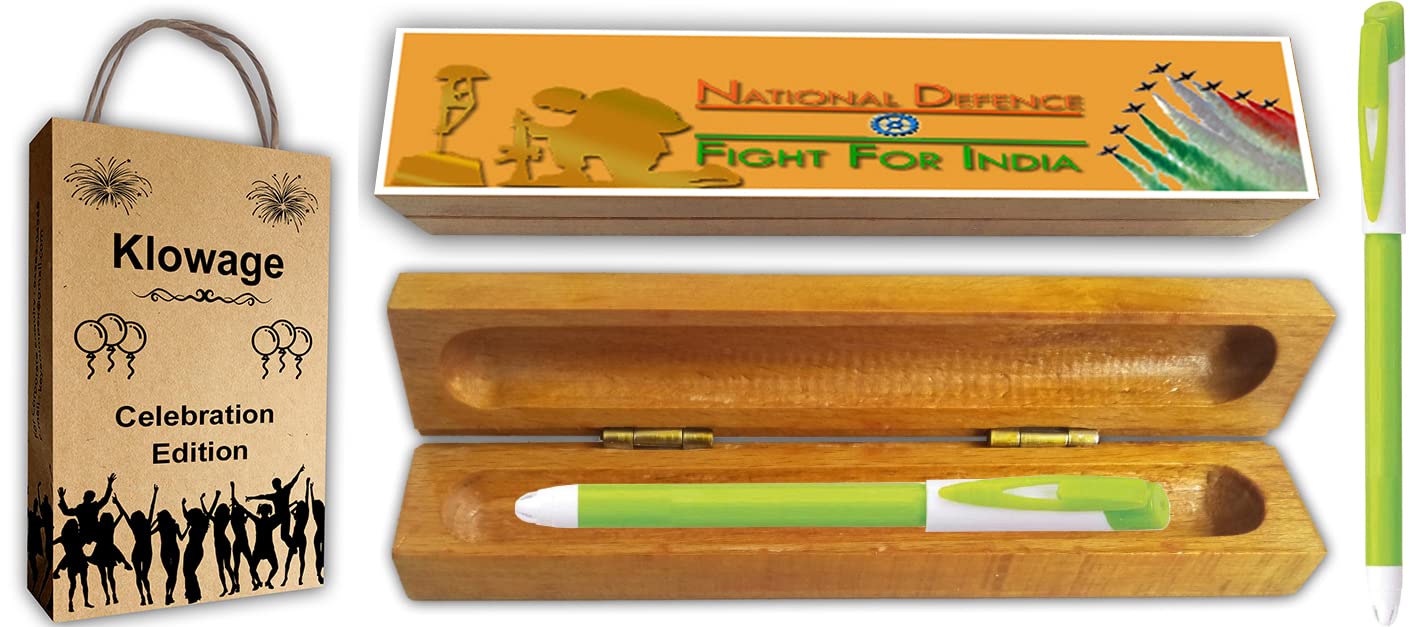 Klowage Sprial Ball Pen with Wooden Fight for India Gift Box and Gift Bag(Green)