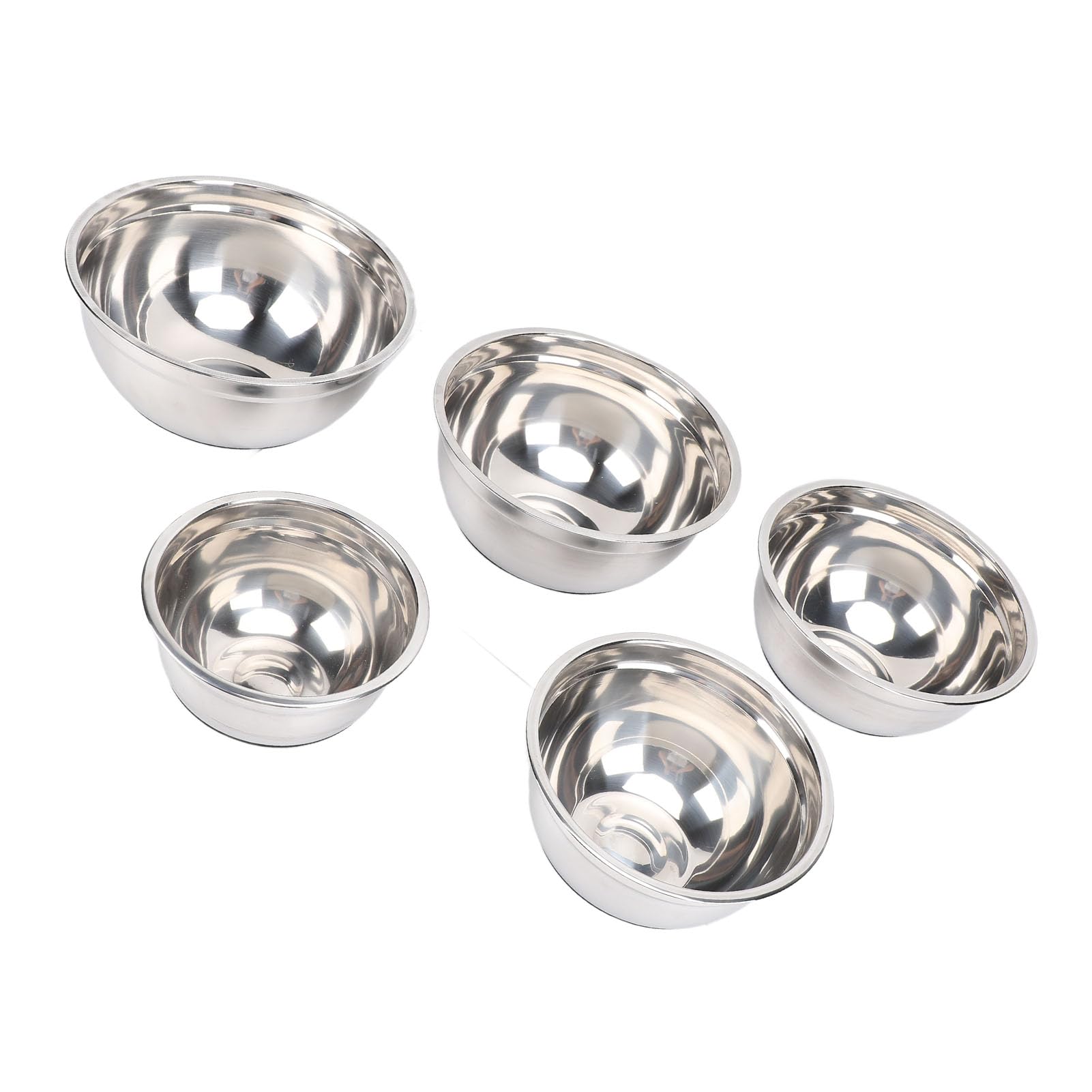 Juego de Tazones para Mezclar de Acero Inoxidable de 5 Piezas con Tapas para Cocinar y Hornear de Manera Versátil en Cocinas Modernas (Serie 1)
