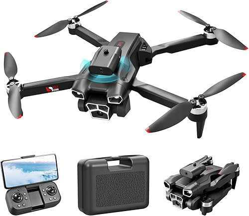 Miniatura 2 de Drones de motor sin escobillas con 5 cámaras Resistencia al viento Modo sin cabeza Control de gestos FPV Drone para adultos RC Drone para