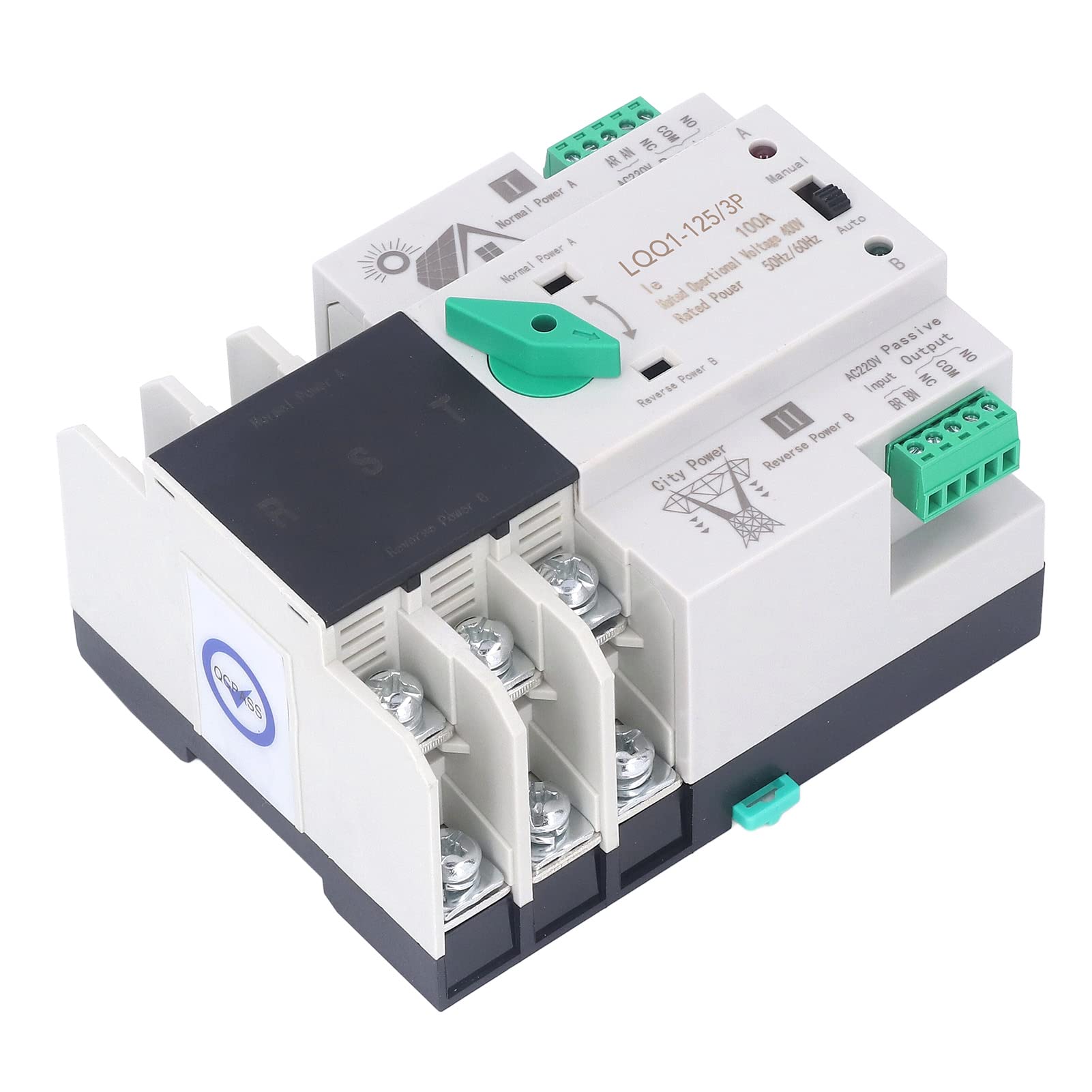 Keenso Interruptor de Transferencia Automática de Doble Alimentación 100A,