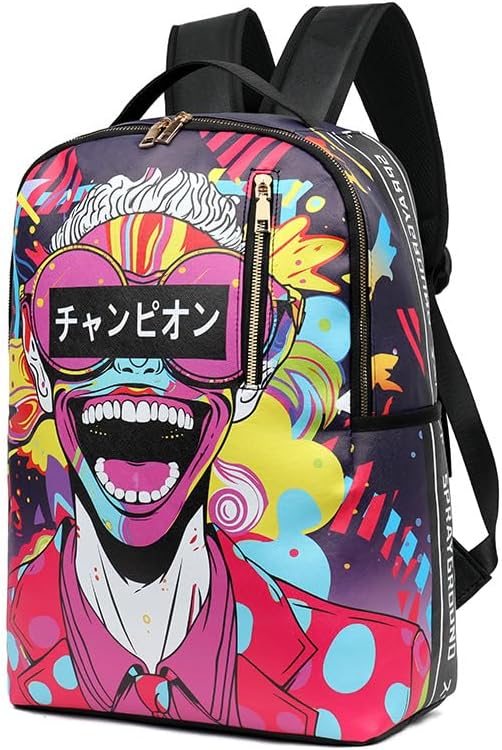 Fashion for men's cartoon Graffiti adolescent computer Backpacks,women's travel Backpack leather Laptop Bags. (COLOR4) (COLOR6)