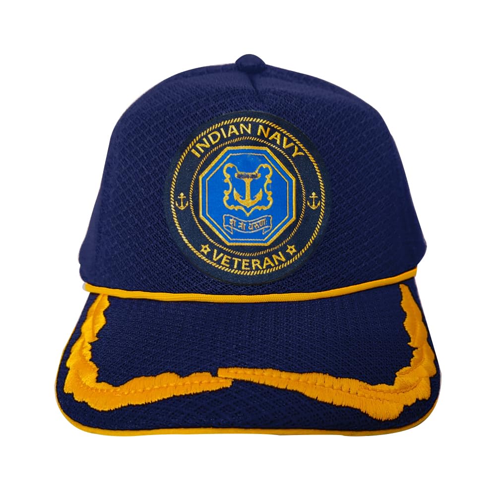 RedClub Proudly Served Baseball Cap for Veterans of Indian Armed Forces - Army, Navy, Air Force (Blue, Navy)-picture-25