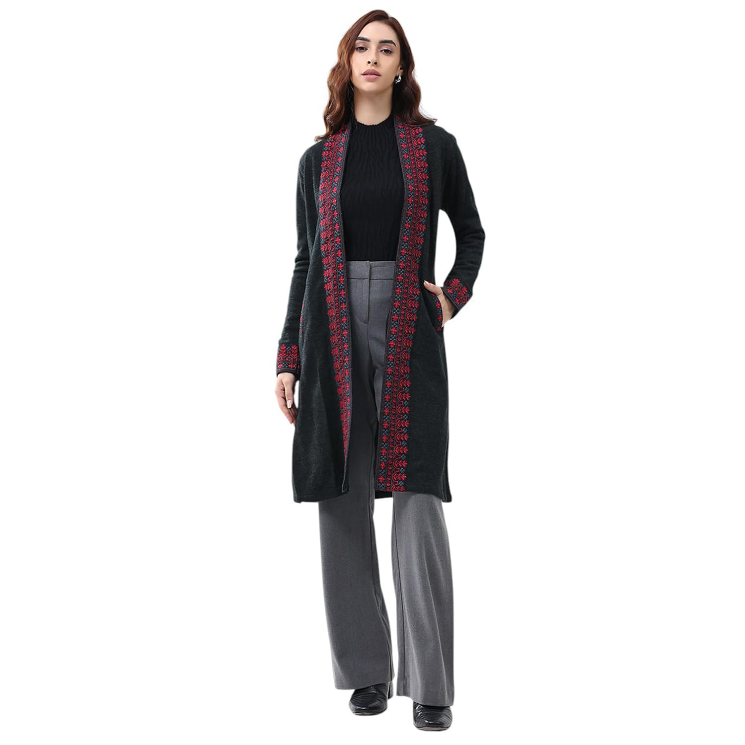 monte carlo Women Regular Fit Collar Neck Front Open Self Design Full Sleeves Cardigan (Pack of 1)-picture-27