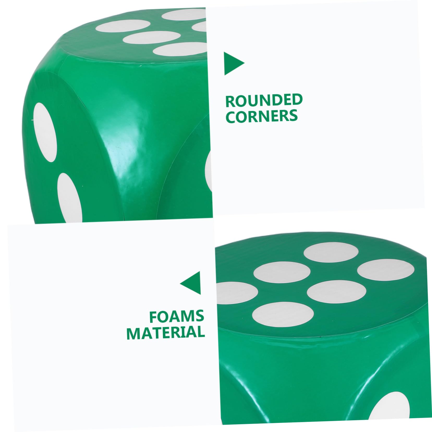 Uonlytech Dado e Feste in Schiuma Verde per Bambini Gigante Angoli Arrotondati e Versatile Leggero Facile Utilizzo per Giochi Educativi