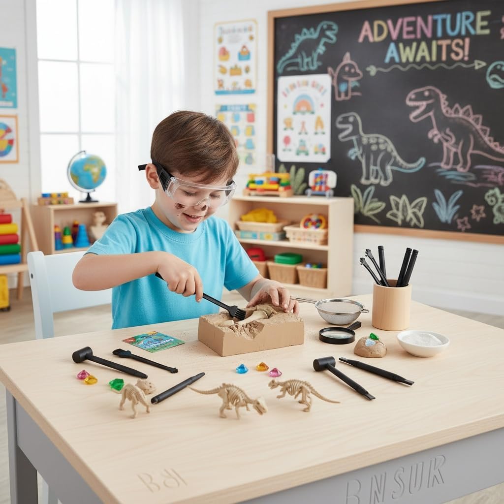 10 Sets Mini Dig Kit: Dinosaur Eggs Digging Hammer Chisel Brush Archaeological Science Excavation Tool Kit