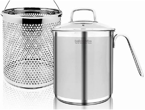 Miniatura 2 de Olla múltiple con inserto de pasta de acero inoxidable 18/10, multipotes, boquilla de vertido, vidrio de vertido, 7 pulgadas