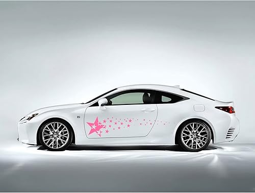 Miniatura 3 de 2 calcomanías laterales de la carrocería del automóvil, vinilo deportivo, súper estrella, falda lateral para capucha, accesorios universales de