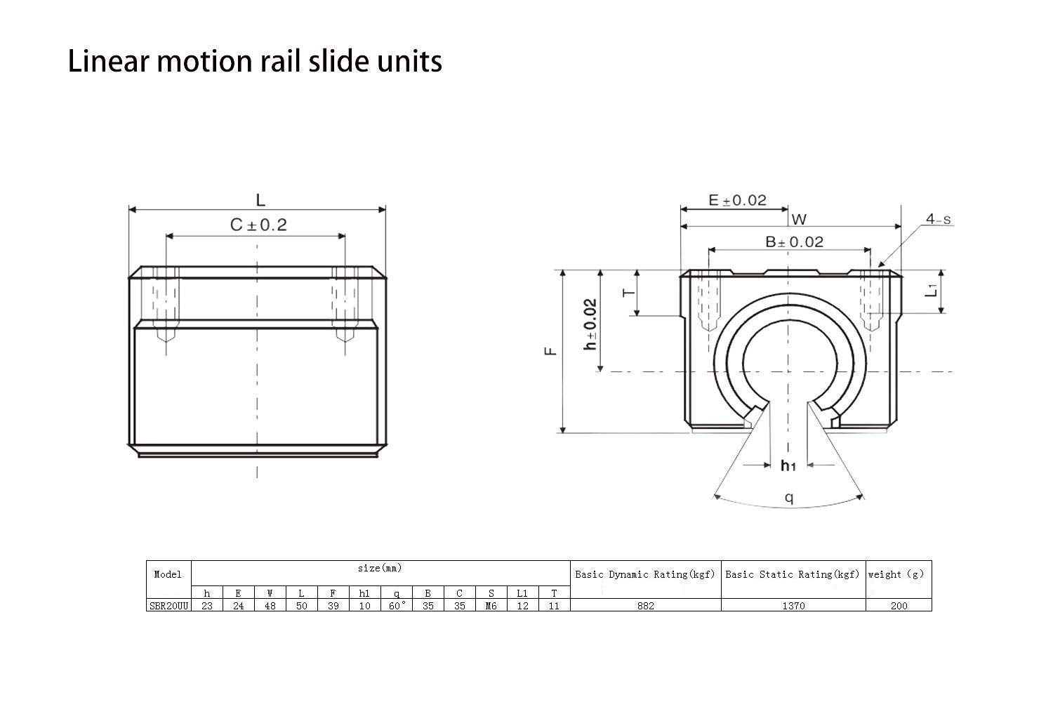 Kit Rail Linéaire SBR20 1500mm GooEquip - Guidage CNC Avec 2 Rails Et 4 Blocs Pour Machines