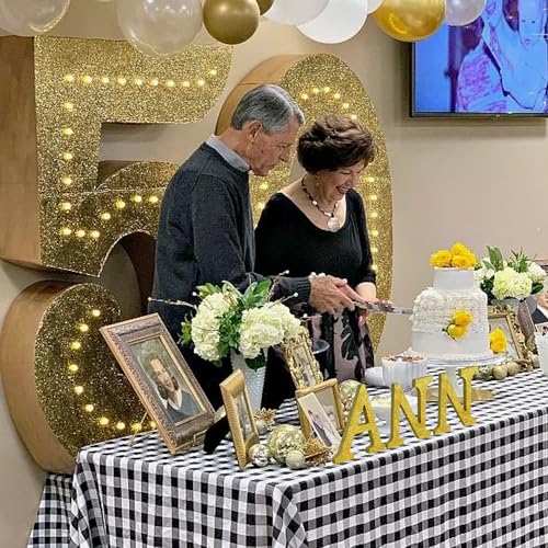 Image of TONIFUL 8 Inch Gold Glitter Letter N Table Centerpiece A-Z Gold Birthday Party Decorations,Gold Alphabet N for Birthday,Chrismas,Graduation,Bridal Shower,Wedding,Anniversary Party Supplies