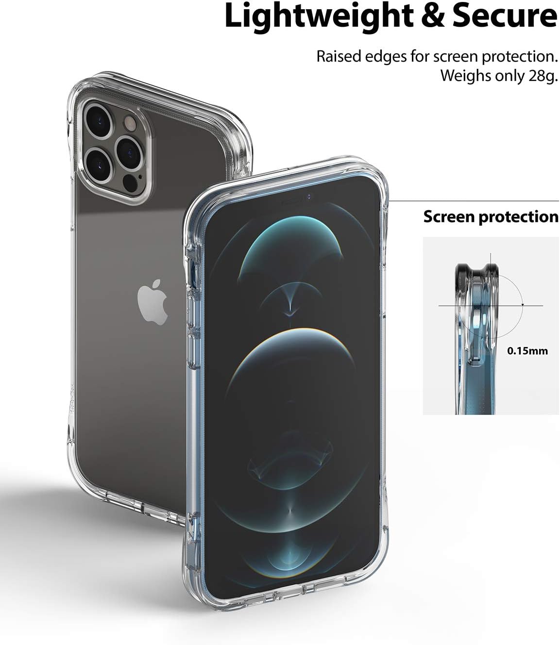 Ringke Fusion Plus Compatible with iPhone 12, Compatible with iPhone 12 Pro Case Transparent Protection - Clear