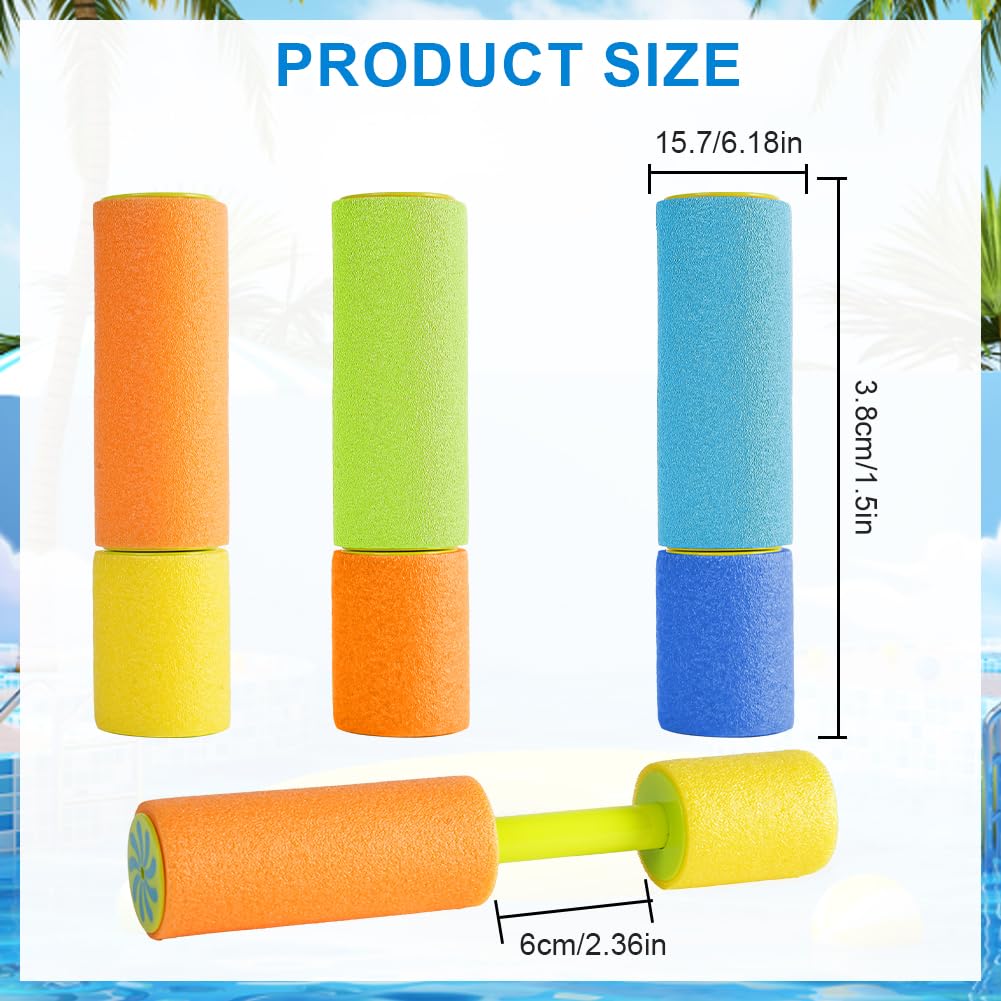 HAGOT 6 PCS Foam Water Pistol, Fun Waterguns for Kids Summer Water Guns Outdoor Toys for Pool Family Friends Parties - Image 3