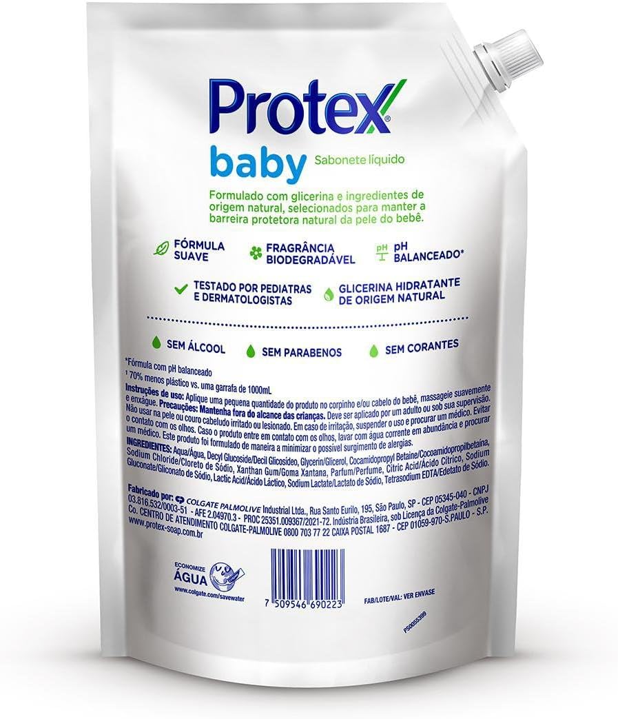 Sabonete Líquido Para Bebês Protex Baby Glicerina Natural 800ml