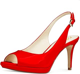 Sponsored Ad - YDN Women Sexy High Heels Pumps Peep Toe Platform Block Slingback Dress Shoes