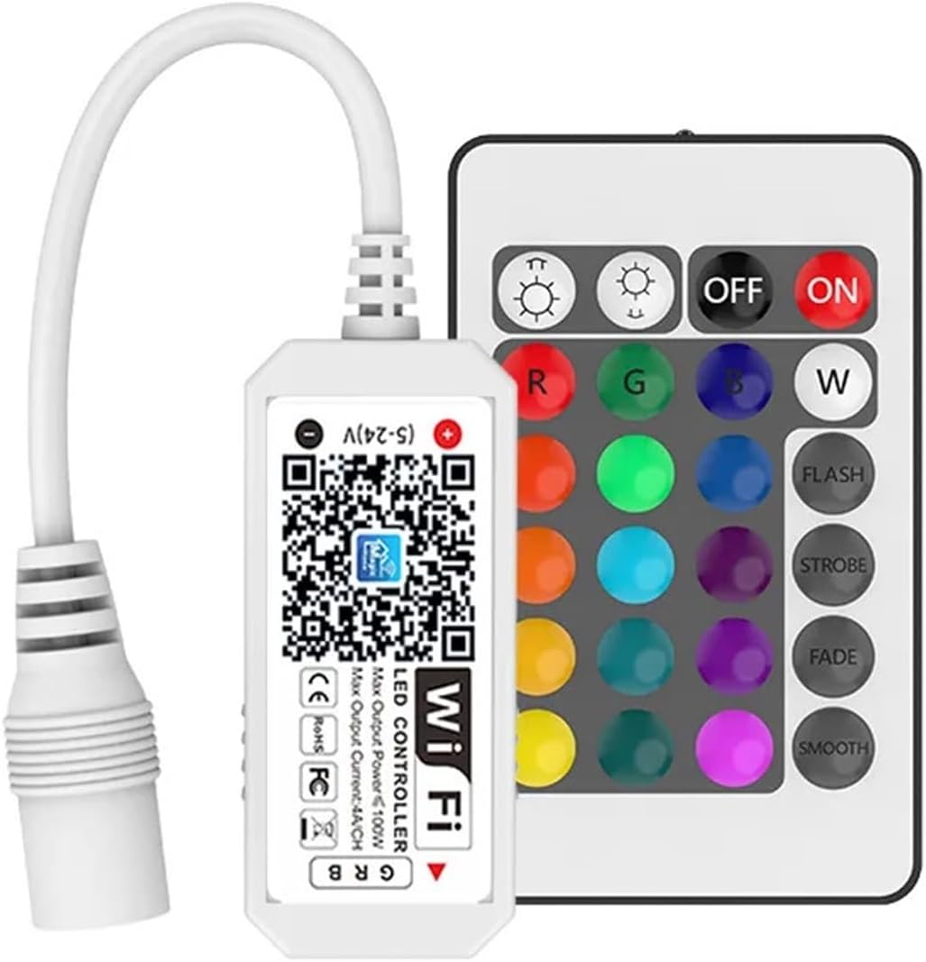12V 24V LED Light Strip WiFi RGB RGBW Controller Controls(IR24-key WiFi RGBW)