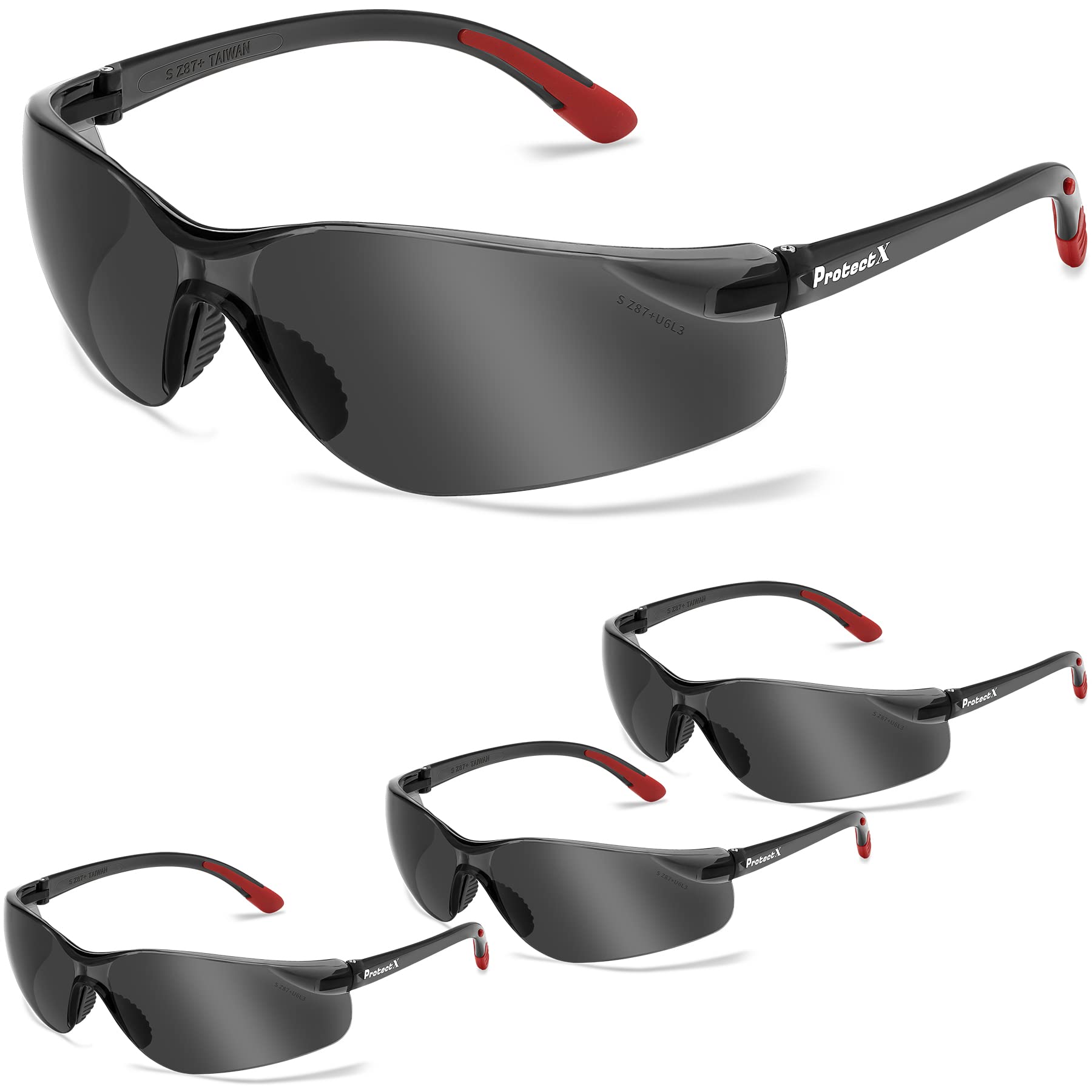 ProtectX Safety Glasses for Men & Women, Safety Sunglasses with Anti-Fog Scratch Resistant Lenses, Non-Slip Grips, ANSI Z87.1