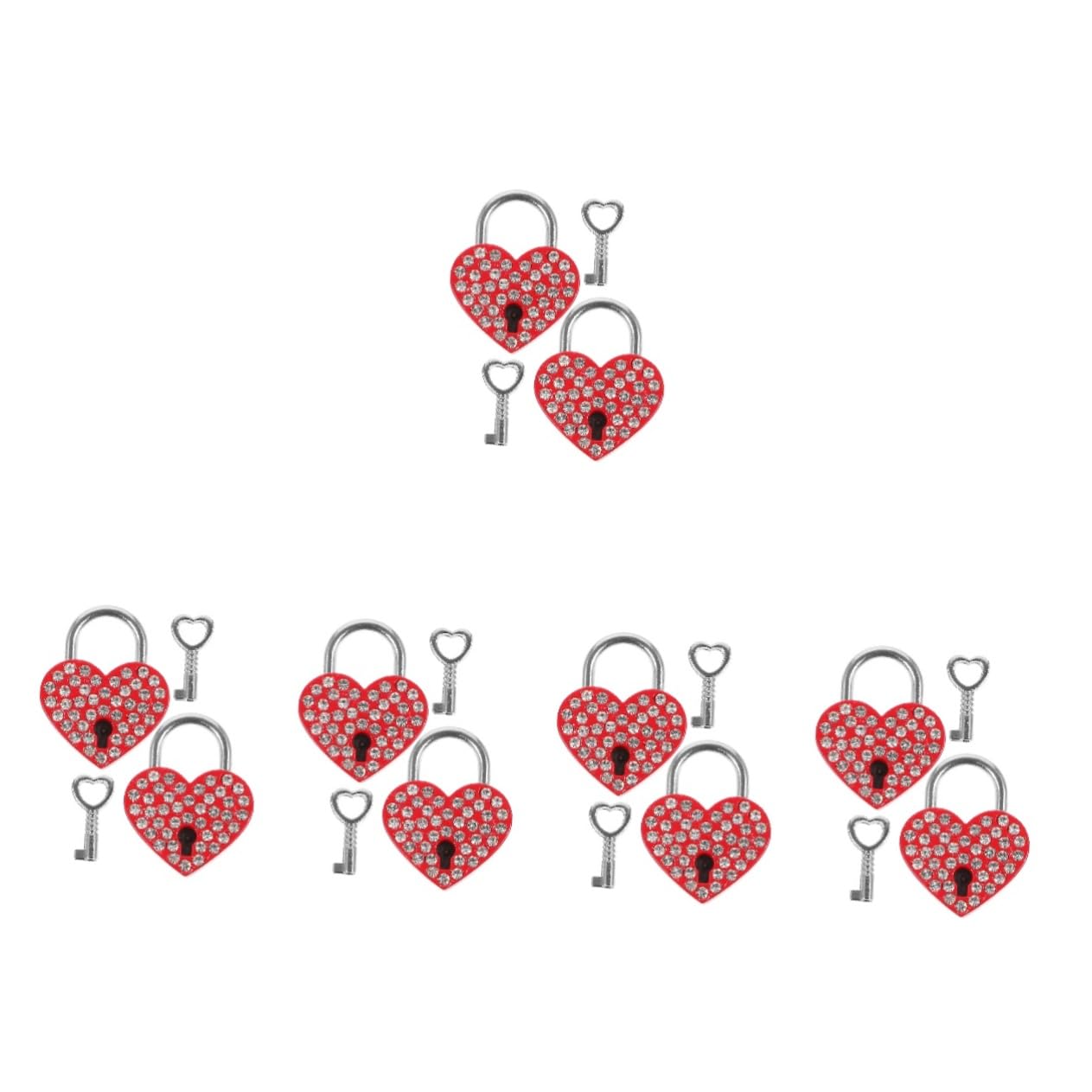 NUOBESTY 10 Ensembles Cadenas Forme de Cœur Serrures de Voyage pour Valises Casiers Cadenas pour Couples Saint Valentin Durable Compact