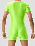 AIEOE Men's Leotard Bodysuit Oil Shiny Playsuit One Piece Jumpsuit XL - 2