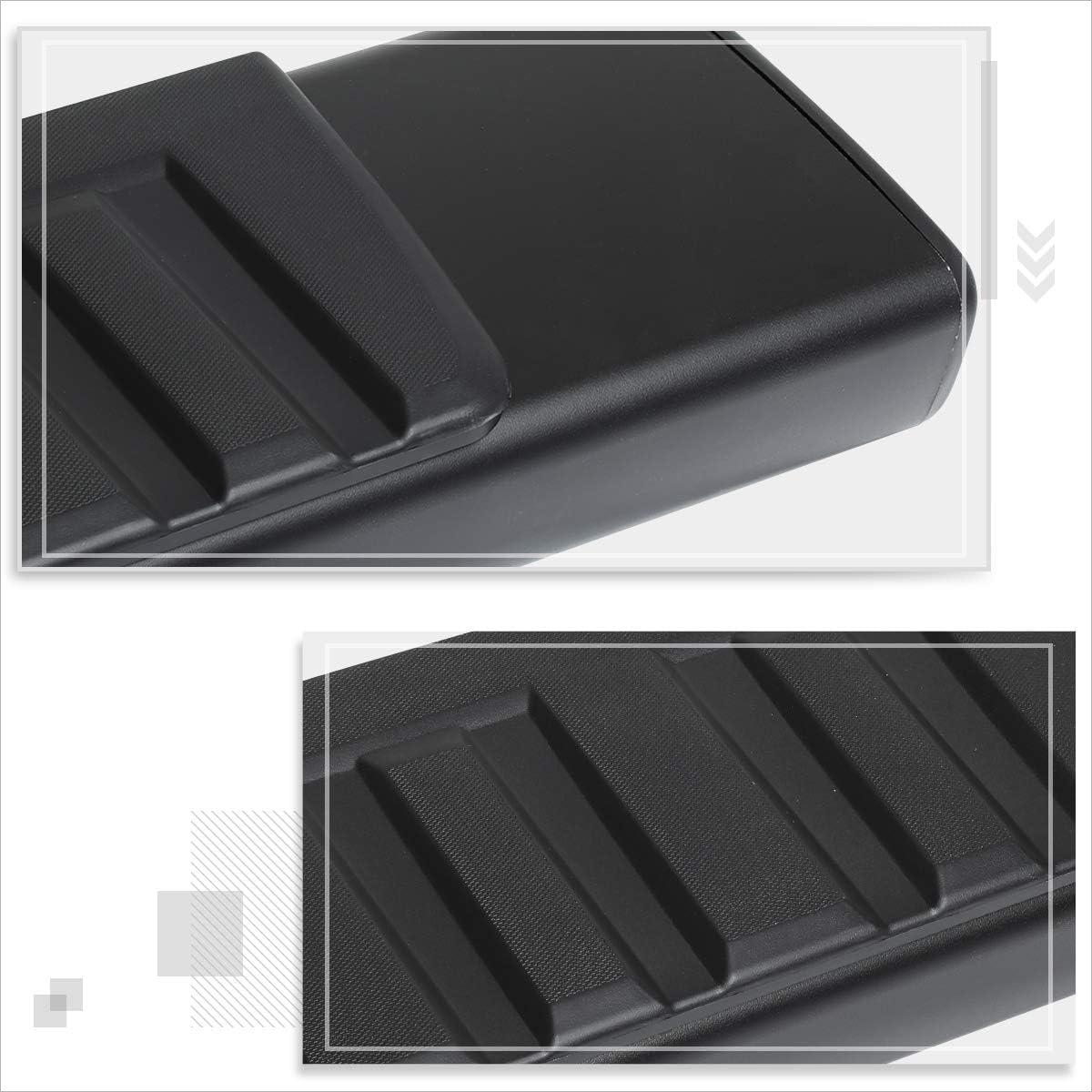 6" Black Aluminum Running Boards Side Steps Nerf Bars Compatible with 07-19 Chevy Silverado/GMC Sierra Extended Cab (Pair)