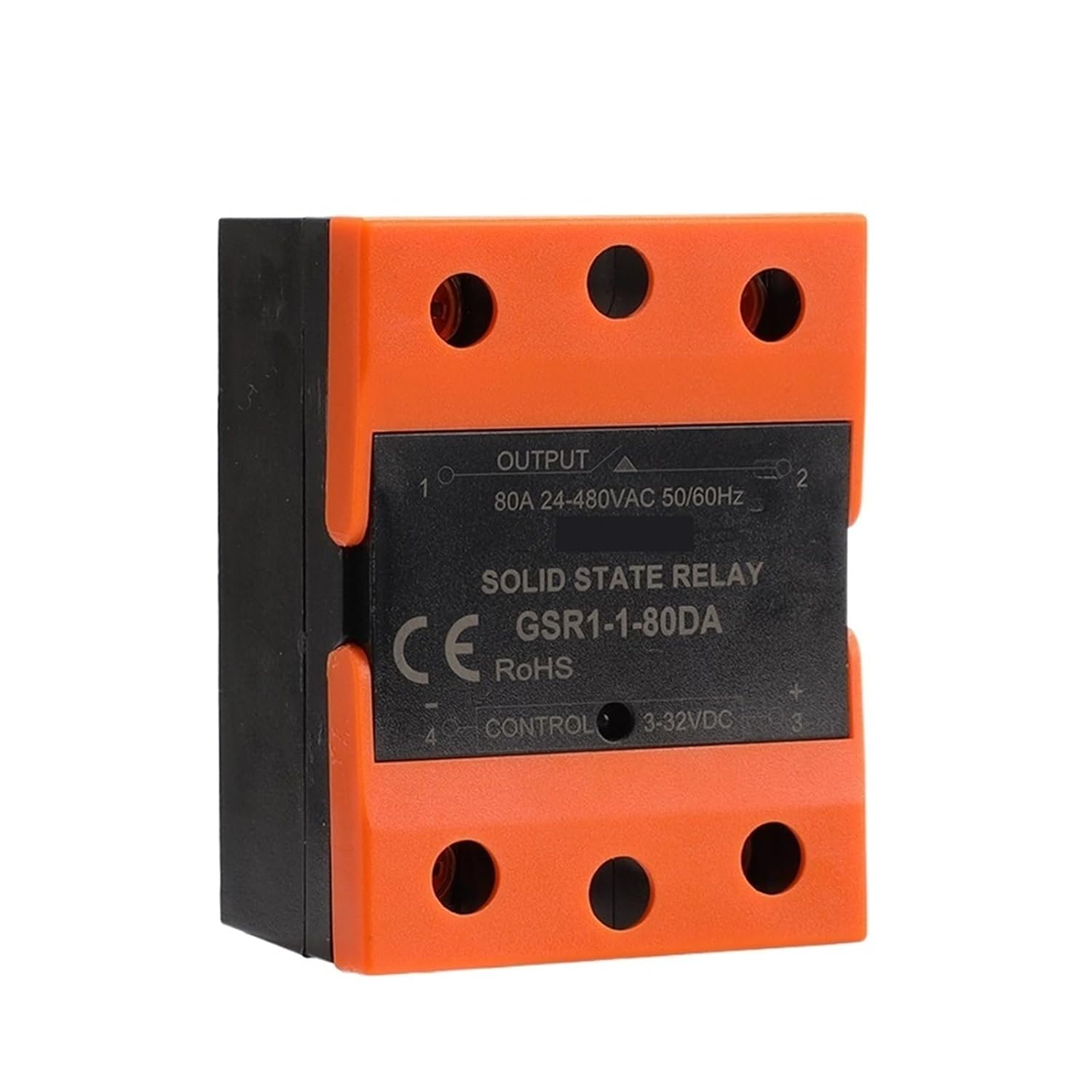 GSR1-1 Solid State Module Relay DC-AC DC-DC AC-AC Single Phase SSR 10A 25A 40A 60A 80A Without Cover(DC to DC,GSR1-1-40A)