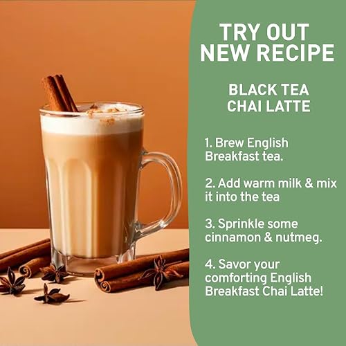 Vista 73 de HANDPICK, Bolsas de té negro orgánico English Breakfast (100 unidades) USDA Orgánico, sin OMG Té negro fuerte, robusto y alto en cafeína Bolsas