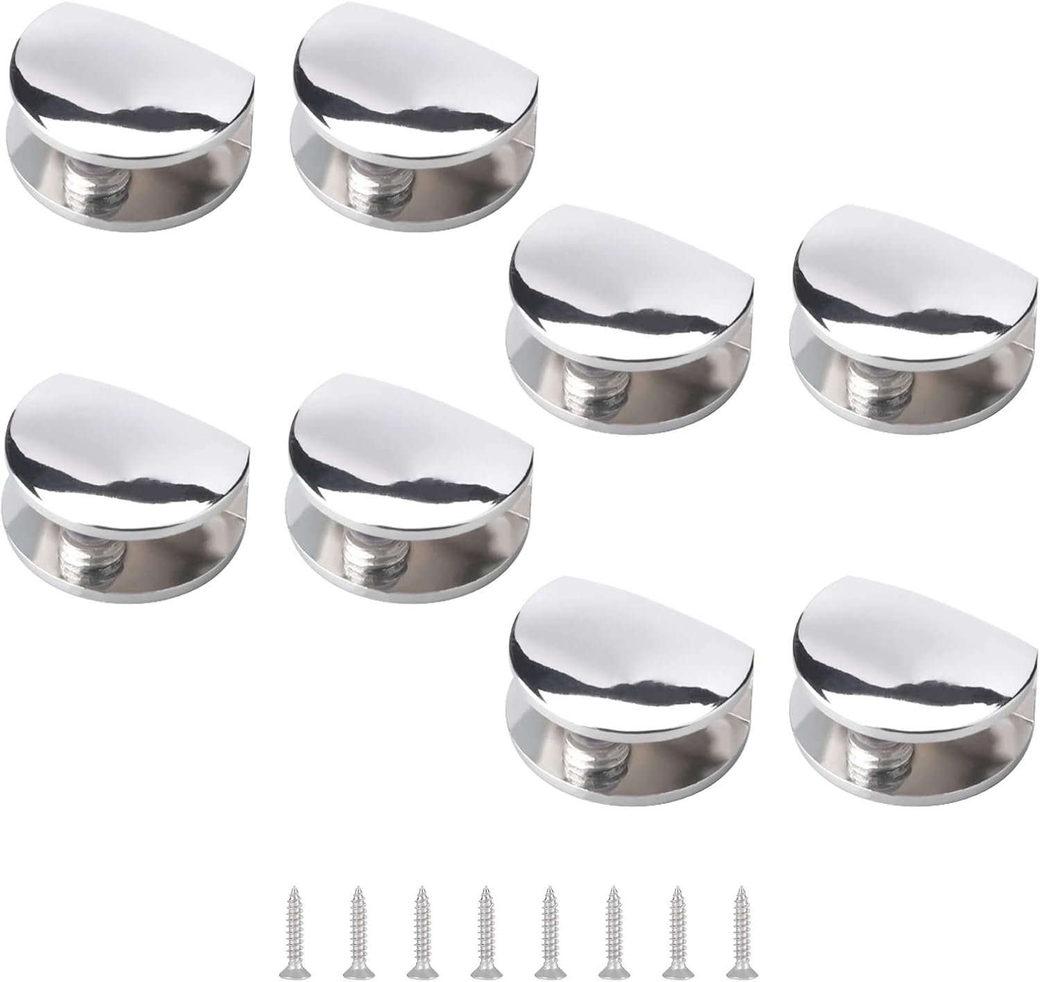 UFURMATE Frameless Glass Clamp, 8 Pcs Adjustable Half Round Glass Shelf
